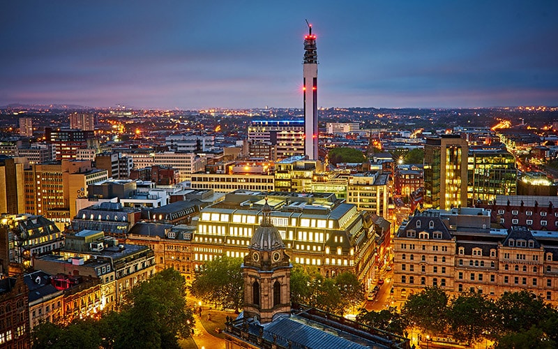 View of Birmingham city centre from Bank House offices to let