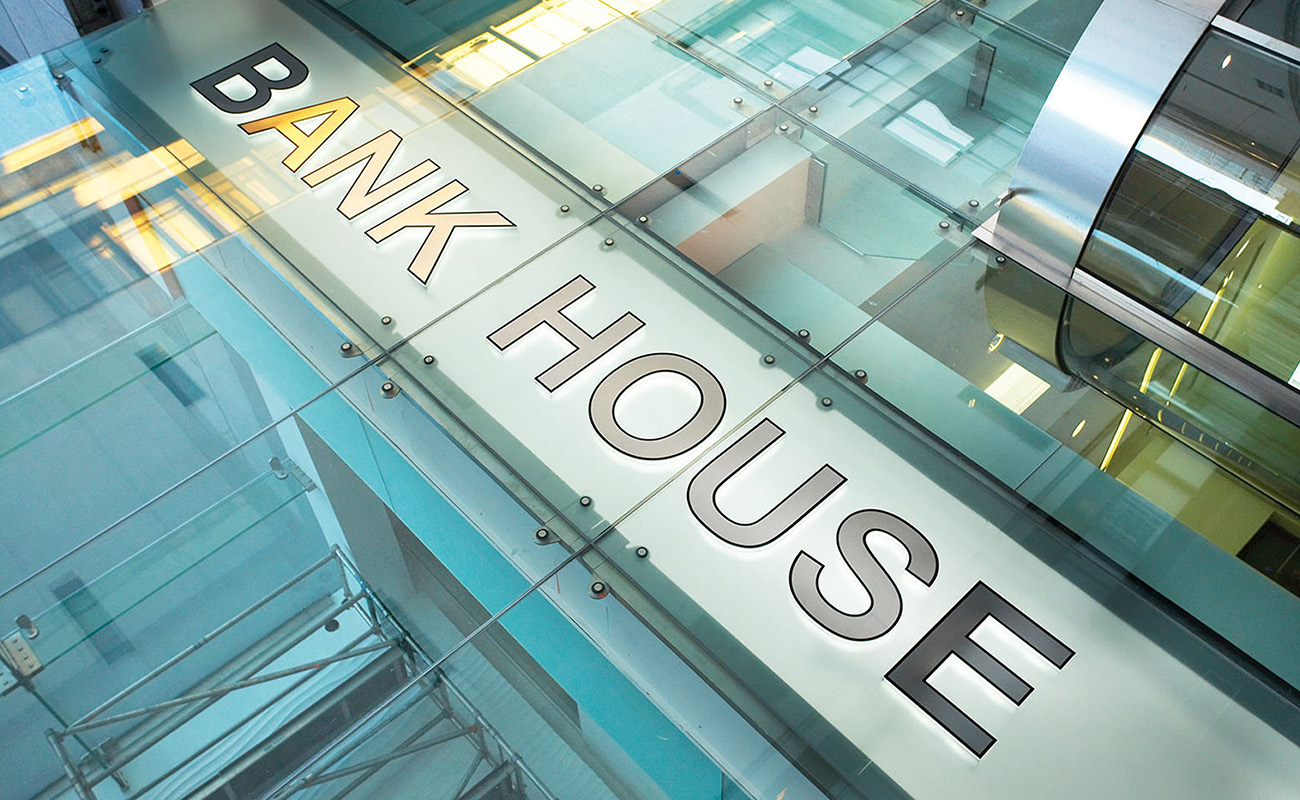 Bank House offices building signage