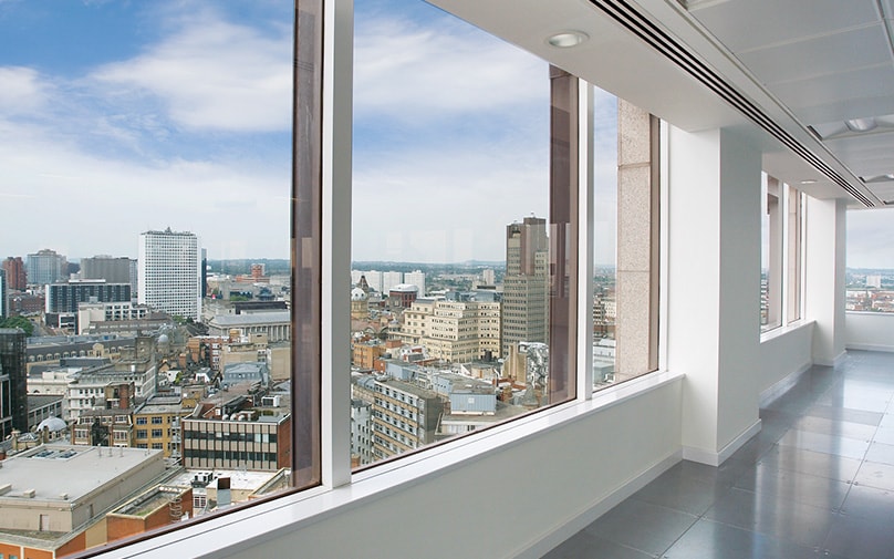 Views of Birmingham city centre from Bank House office building to let